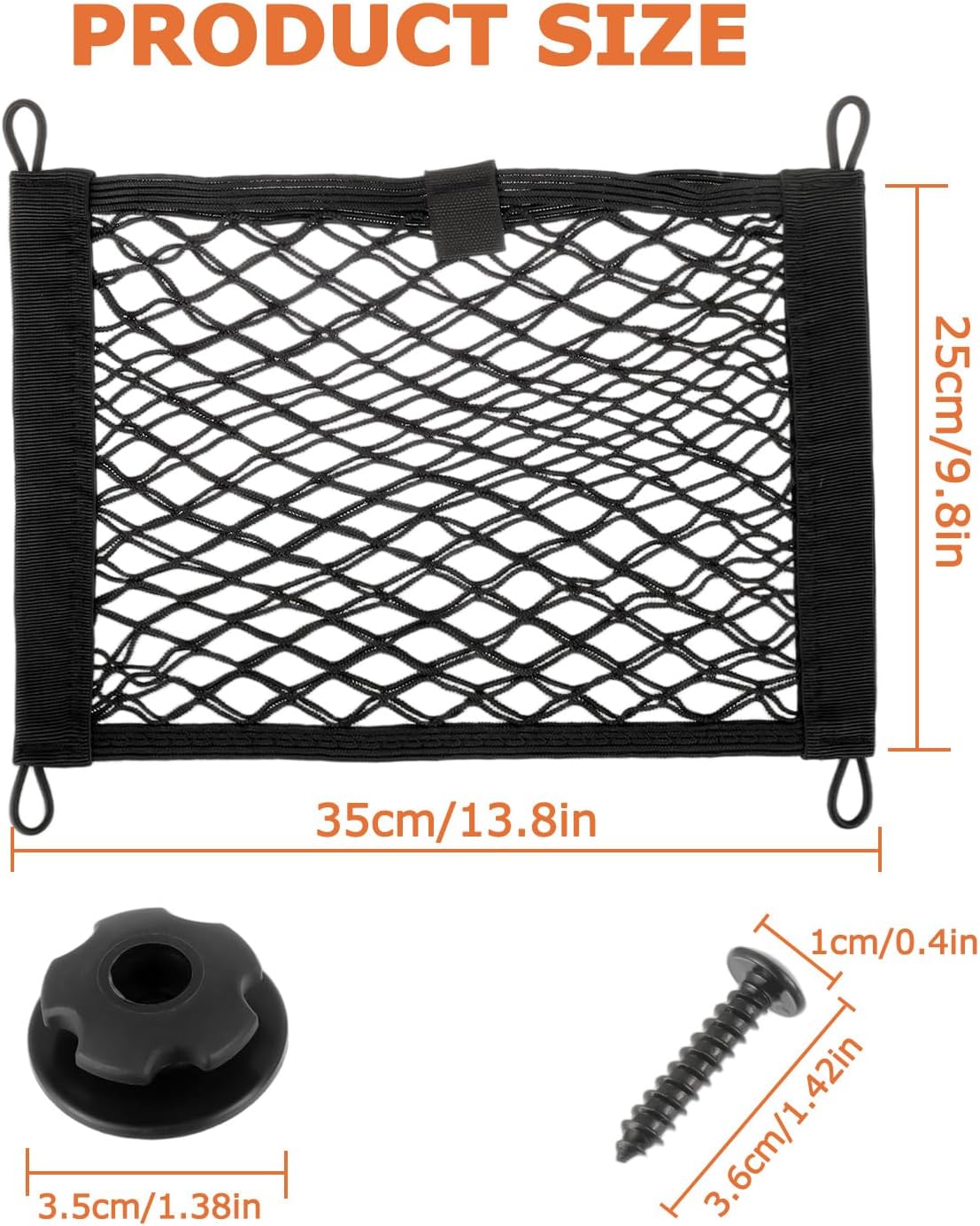 13.8 x 9.8 inch Universal Elastic Cargo Net Pocket,2 Pack