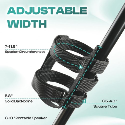 DRIVE UP Adjustable Speaker Mount for Golf Cart, Strap Holder for Bluetooth Wireless Speaker Fits for Yamaha, Club Car, EZGO Golf Carts and Electric Bike