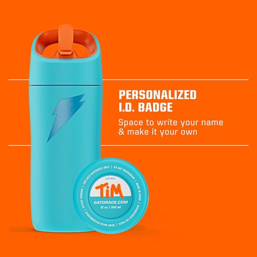 Gatorade Kids' Rookie Metal Water Bottle - 12oz Stainless Steel, Double-Wall Insulation, Vacuum Sealed