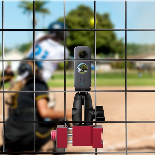 aoeyoo Aluminium Smartphone Fence Mount- Fence Mount for iPhone17 & Android, Mevo Start, Insta360 X5 X4 Camera,Phone Camera Holder for Tennis & Pickleball Training, Tennis Training Equipment