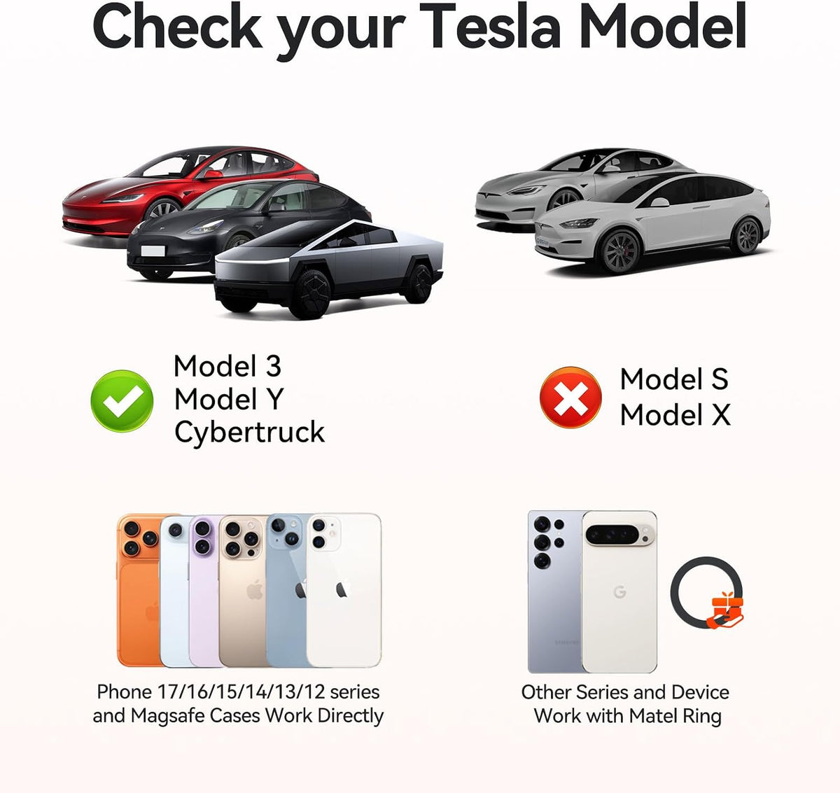 Tesla Magnetic Phone Mount for Screen