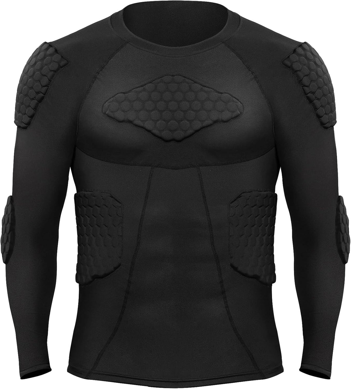 Zicac Men's Compression Rash Guard - Shock-Absorbing Protective Shirt for Soccer & Basketball