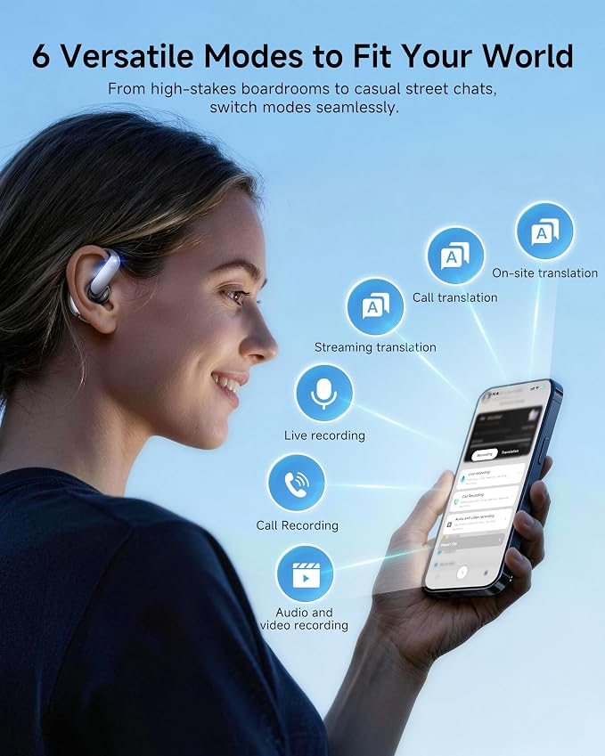 AI Translation Earbuds: 170 Languages & 0.45s Instant Real-Time Translator