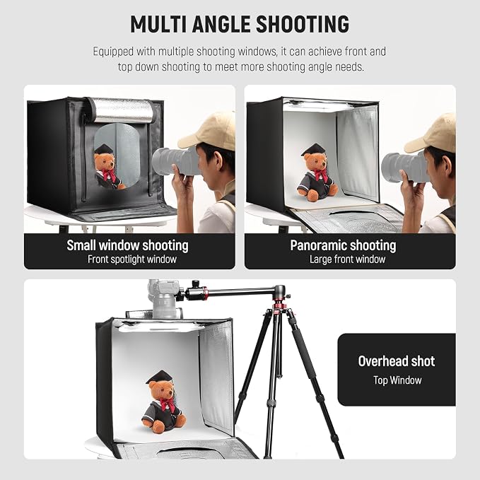 NEEWER 50W Upgraded Photo Studio Light Box, 4 Backdrops, 5600K 160 LEDs