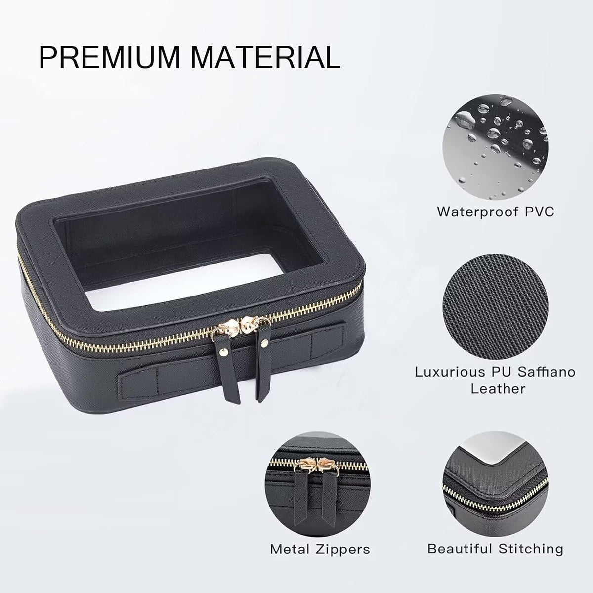 Clear Makeup Bag with Mini Cosmetic Bags,Travel Toiletry Bag for Women,Portable Cosmetic Bag Case, Transparent Waterproof Cosmetic Organizer Storage Bag for Women Men