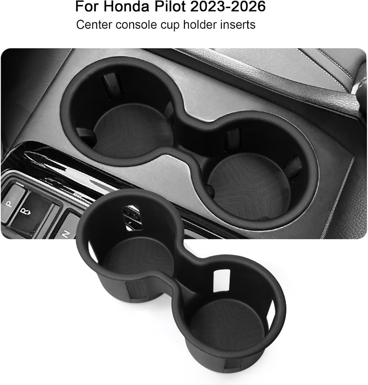Center Console Cup Holder Inserts for Honda Pilot 2023-2026 Interior Accessories Front & Rear Car Drink Holder Organizer Protector(2PCS)