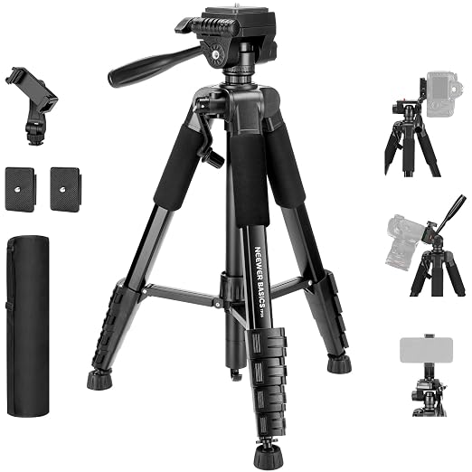 NEEWER Basics Camera Tripod, Professional Aluminum Lightweight Portable Travel