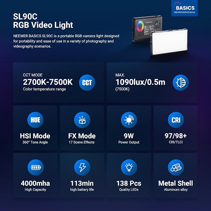 NEEWER Basics Full RGB Camera Video Light