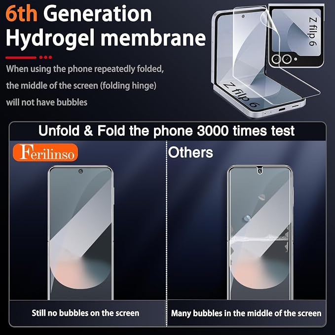 Ferilinso Screen Protector for Samsung Galaxy Z Flip 6 / Z Flip 7 FE
