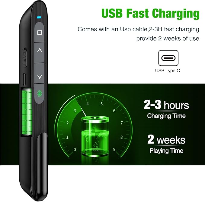 USB C Rechargeable Presentation Clicker