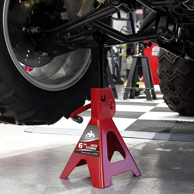 Car Jack Stands 6 Ton(12,000 lbs) for Lifting SUV, Pickup Truck, Car and UTV/ATV, Red, 1 Pair