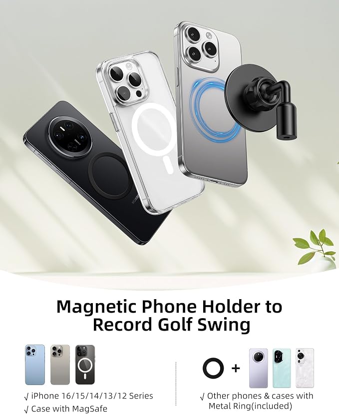 Monopod and Tripod Selfie Stick to Record Golf Swing Training Aid, Magnetic