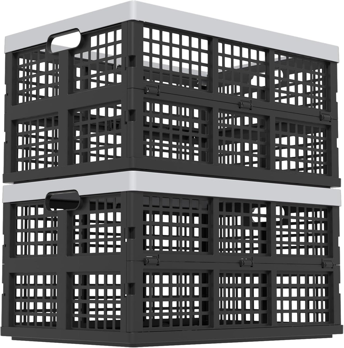 42L Collapsible Crates, Folding Storage Bins, Utility Crate 2-Pack