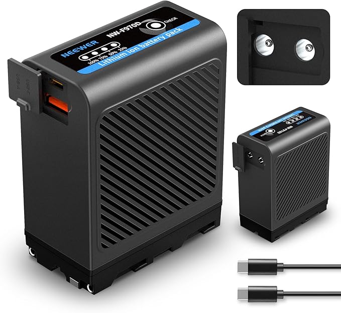 Neewer 10500mAh NP-F970 Replacement Battery Type C & USB A & 2 DC Ports