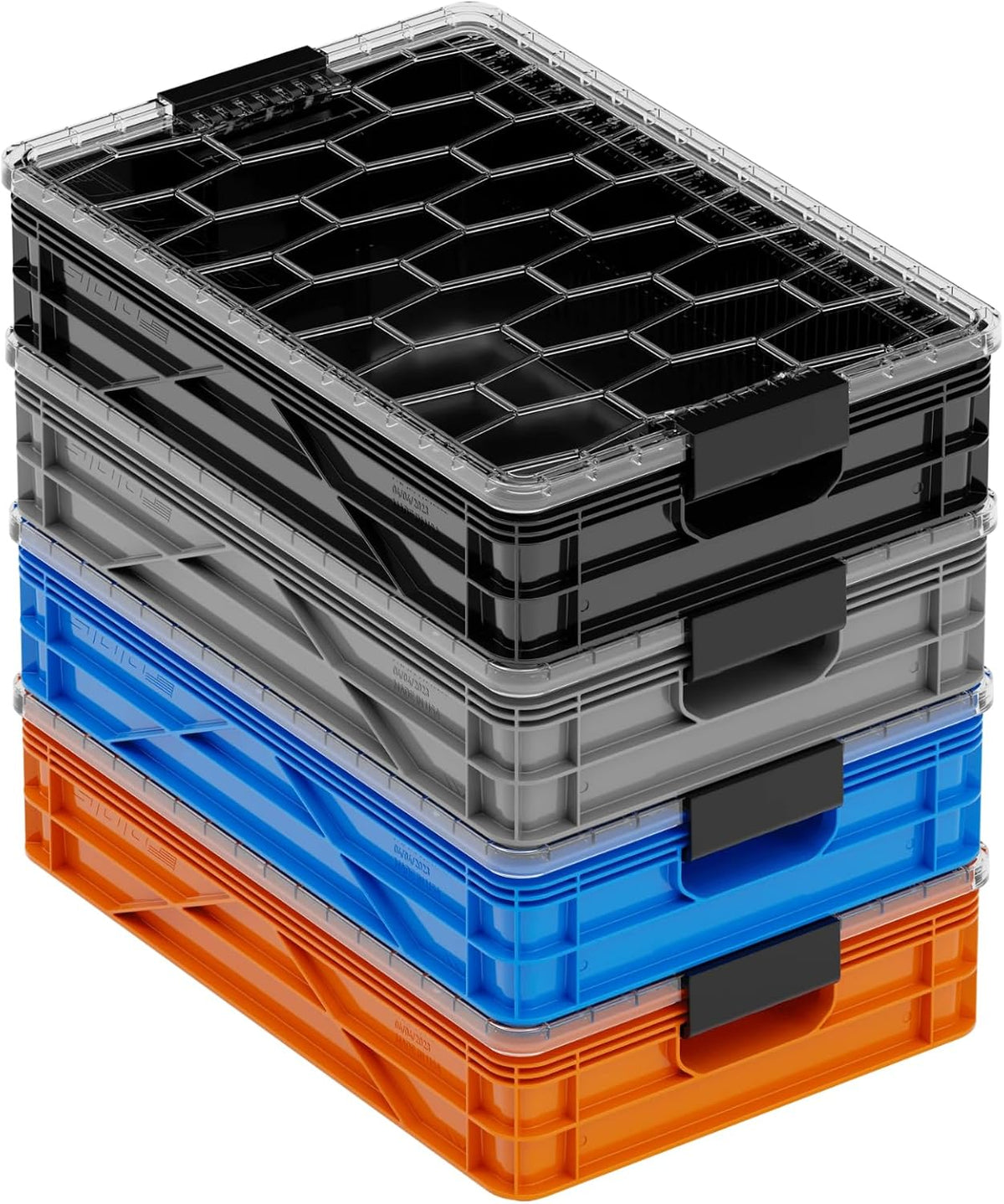 SIDIO Quarter Crate 4-Pack Stackable Storage Bins, SIDIO Variety