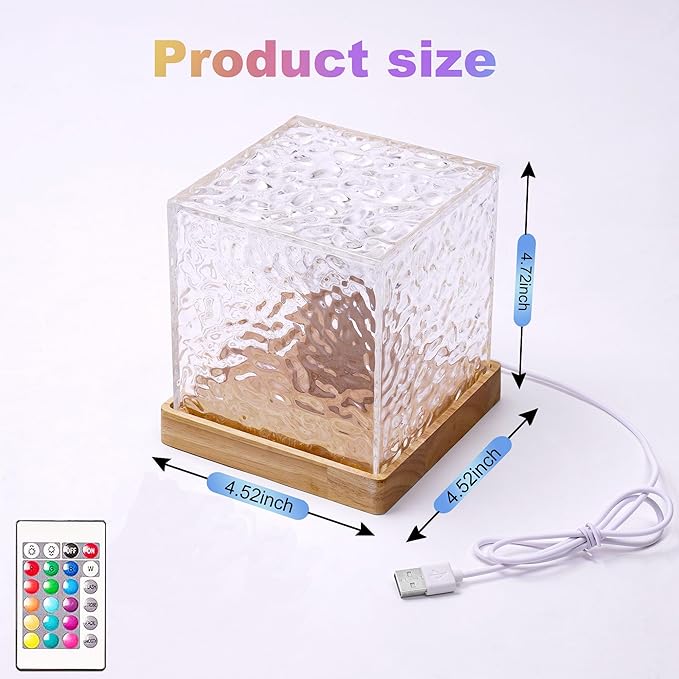 RICHMYC Ocean Wave Projector Light, 16 Colors Gradual Rotating Water Lamp with Remote Control, Beach Decor Sea Themed Northern Lights Projector for Office Bedroom Bar Restaurant(Plug in 4.7in)
