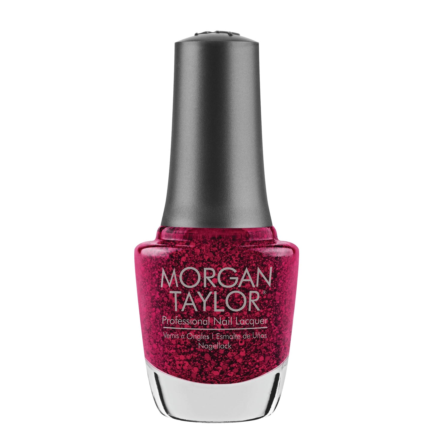 Morgan Taylor Nail Lacquer (All Tied Up With A Bow) Red Sparkle Nail Polish, Finger Nail Polish, Long Lasting Nail Polish, Red N