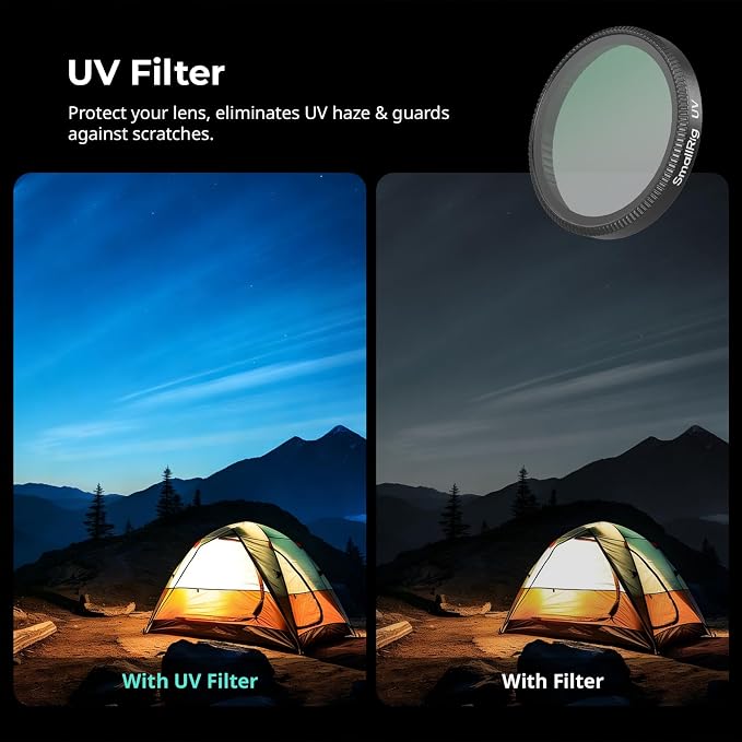 SmallRig Filter Kit for DJI Osmo Action 6, 6 Pack ND8 ND16 ND32 CPL UV 1/4