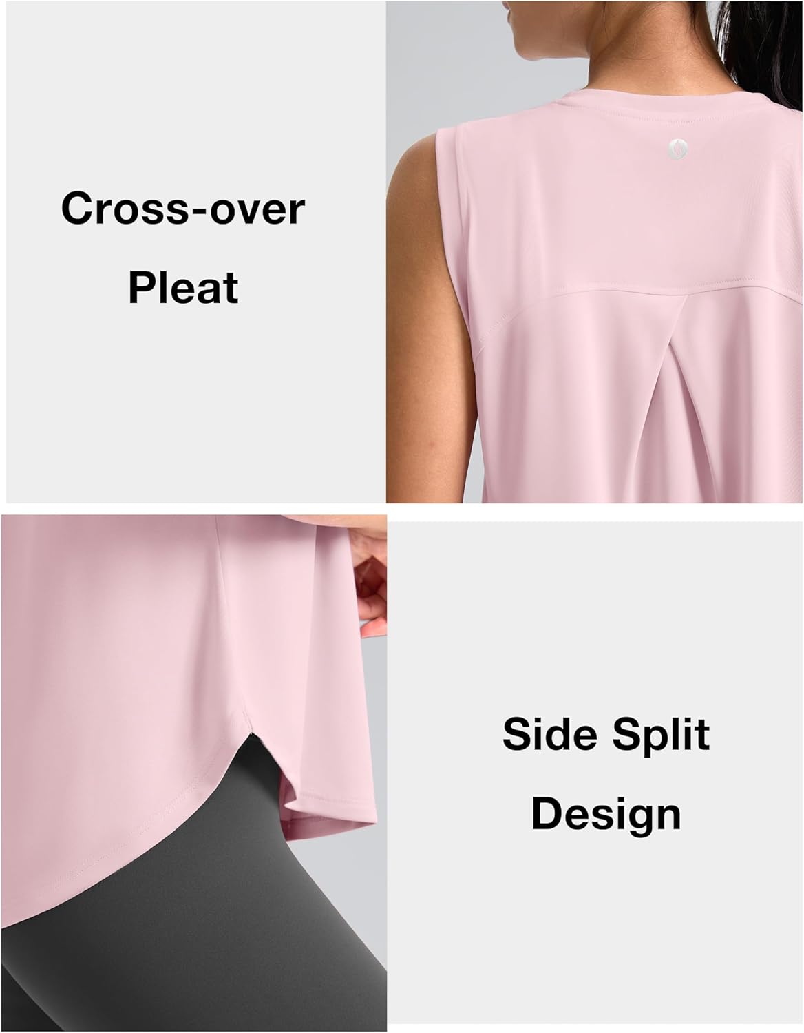 SANTINY Women's Athletic Tank Tops - Breathable Lightweight Sleeveless Yoga & Tennis Shirts