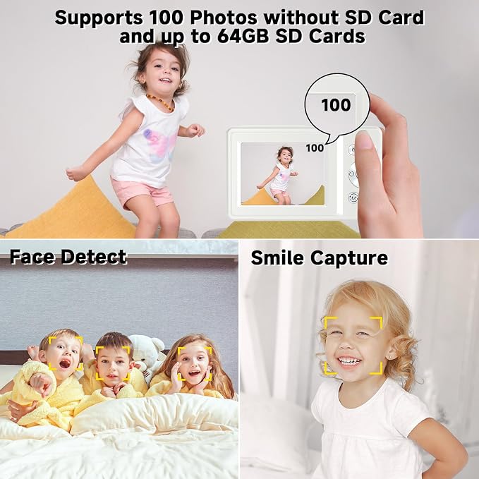 Digital Camera, 44MP Compact Camera, FHD 1080P Point and Shoot Digital Cameras