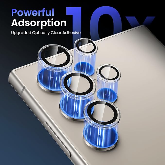 Tensea (3+2PCS for Samsung Galaxy S24 Ultra 5G Camera Lens Protector, 9H