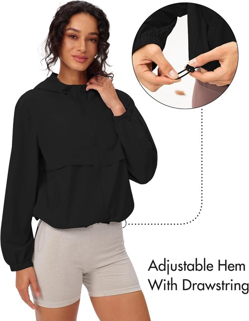 Locachy Women's Lightweight Athletic Hoodie - Full Zip Long Sleeve Jacket for Gym & Outdoor Activities