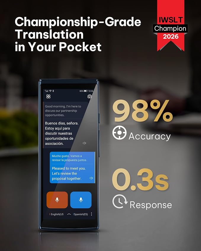 iFLYTEK AI Language Translator Device — 2-Year Free Global Data & Real-Time
