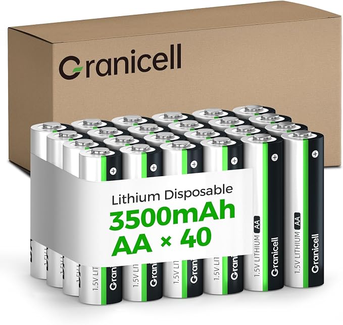Granicell 40-Pack 3500mAh Lithium AA Batteries | 1.5V