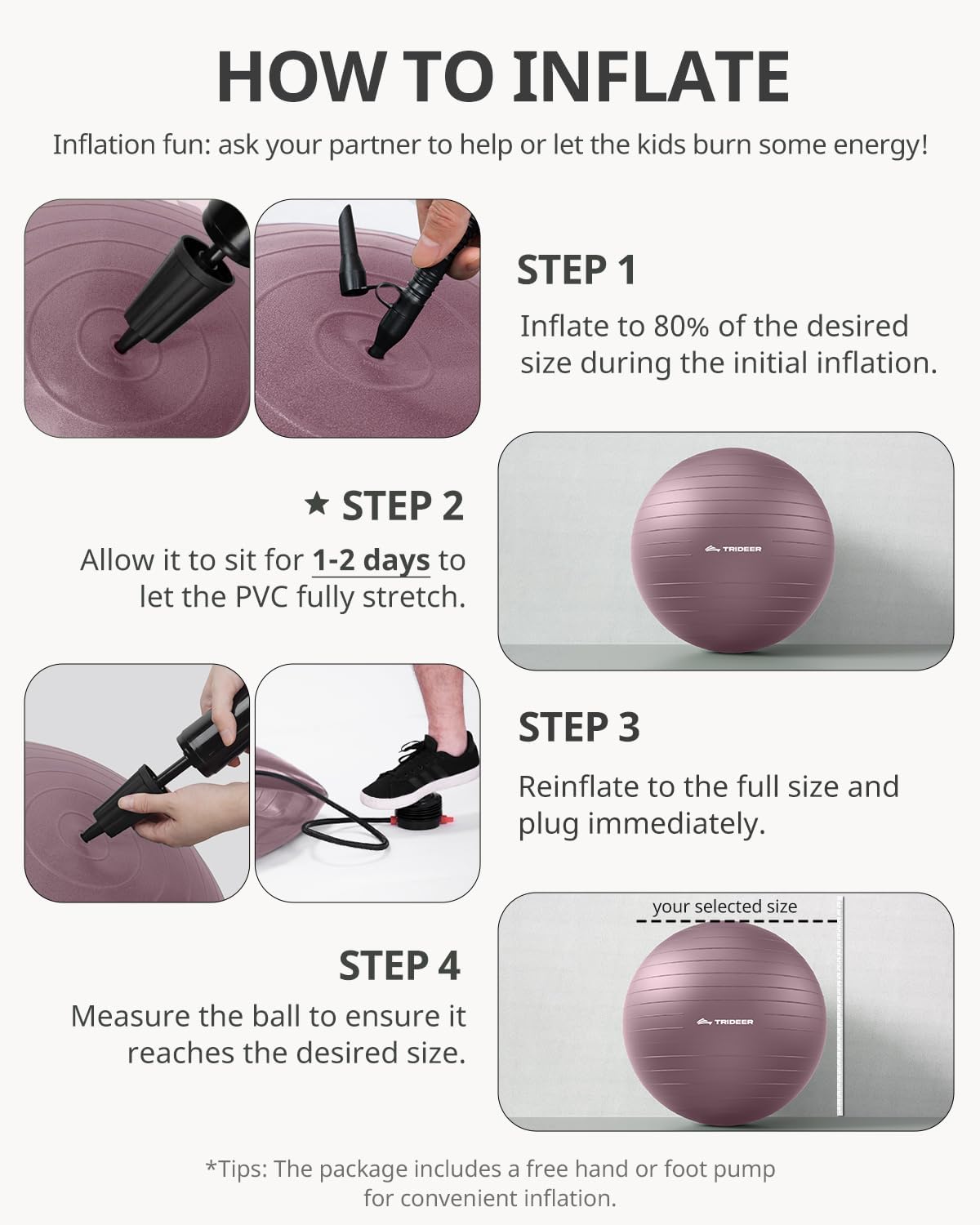 Trideer Exercise Ball - Stability Ball for Yoga, Pilates & Core Training | Office Seating & Balance Improvement