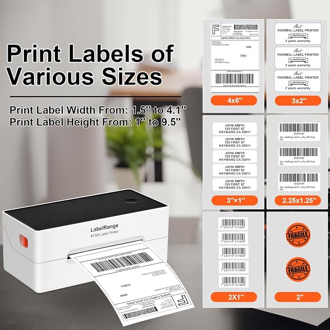 LabelRange Ecommerce Label Printer 4x6, Thermal Shipping Label Printer