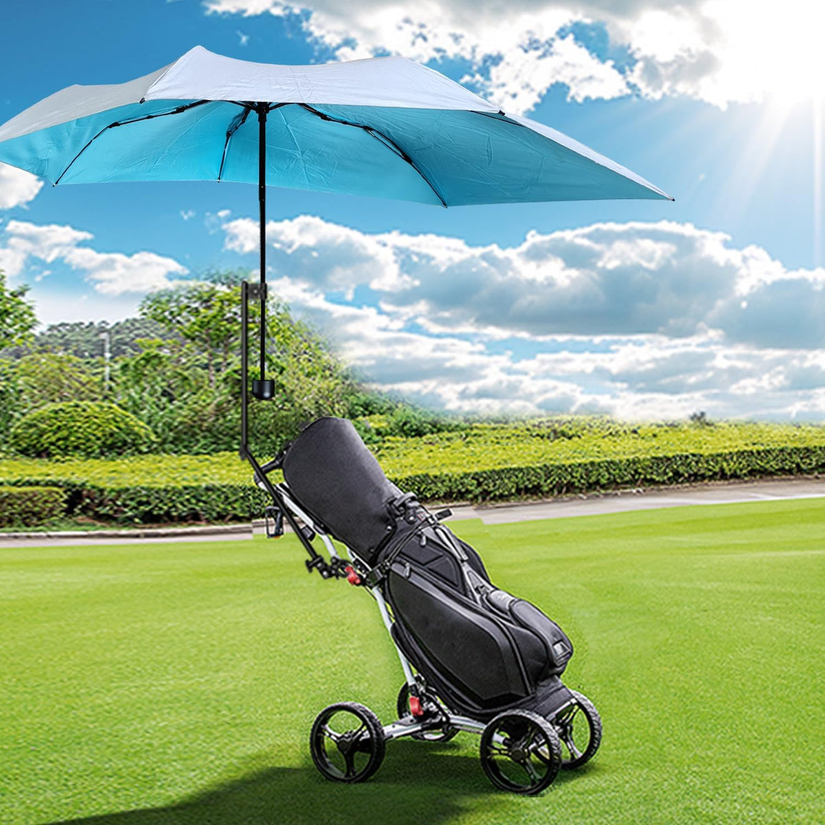 UPF 50+ Chair Umbrella by [Brand Name] - Portable Sun Shade with Secure Clamp & 360° Swivel for Ultimate Protection
