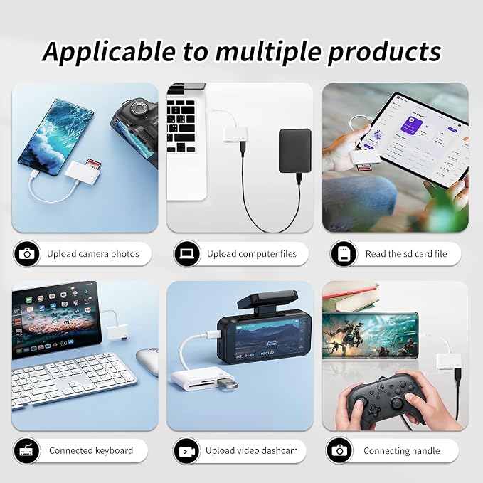 3IN1 SD Card Reader, USB C SD Card Reader, supports SD and MicroSD memory card