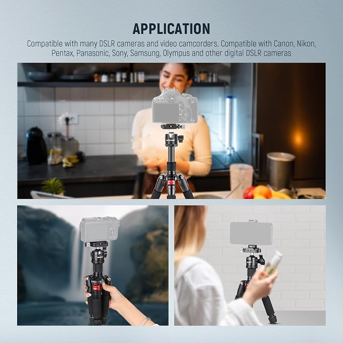 NEEWER Desktop Mini Tripod, 360° Ball Head, 1/4" QR Plate