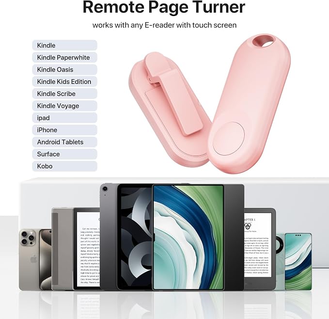 RF Remote Control Page Turner for Kindle Paperwhite Accessories Ipad Reading