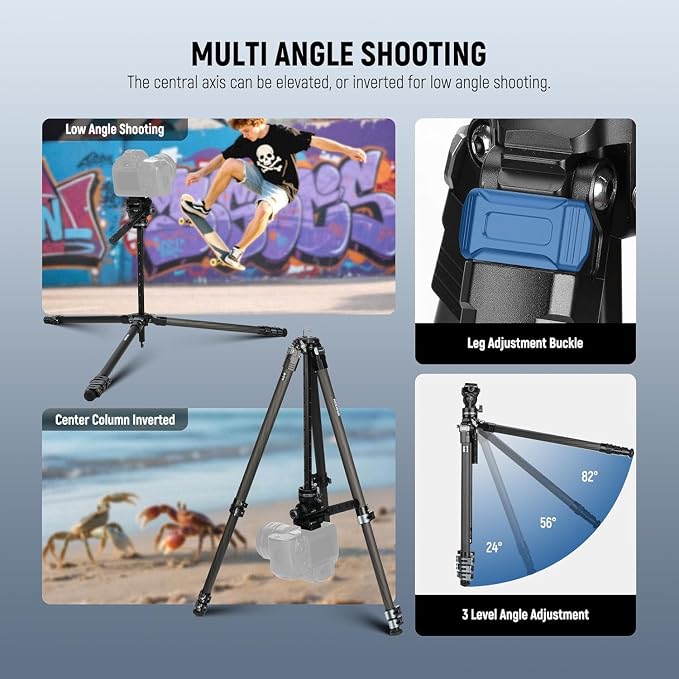 NEEWER 60.4" Travel Tripod Carbon Fiber