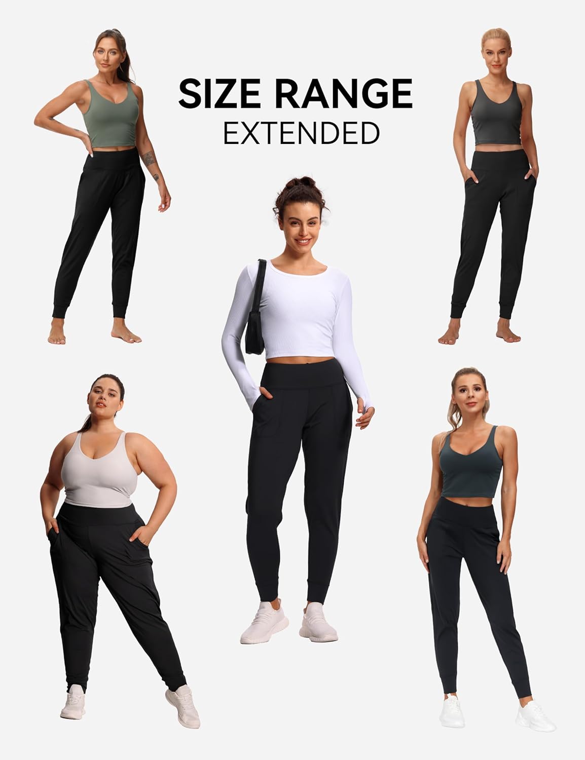 The Gym People Women's Joggers - Lightweight Tapered Athletic Pants for Yoga & Running