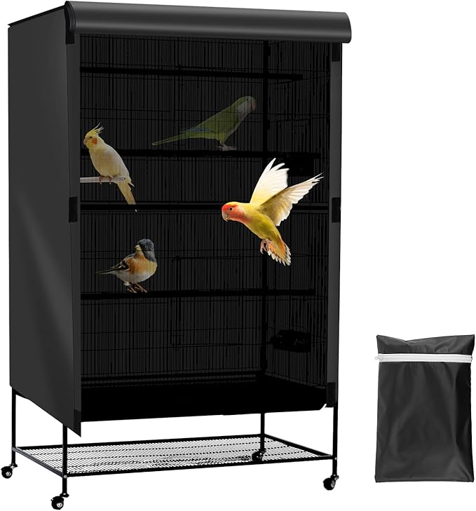 Bird Cage Cover - 210D Bird Cage Covers for Night Heavy Duty & Waterproof, Fade-Resistant Pet Cover Accessory for Parakeet, Parrot, Cockatiel and More Finches (L)