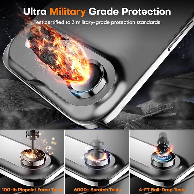 Camera Lens Protector for iPhone Air, Tempered Glass Metal Individual Camera