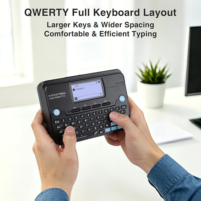 SUPVAN E12 Bluetooth Label Maker Machine, Support Keyboard & App