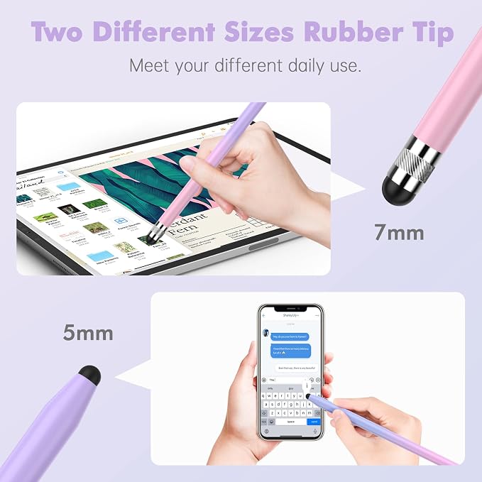 5Pcs Stylus Pens, 2 in 1 Stylus Pen