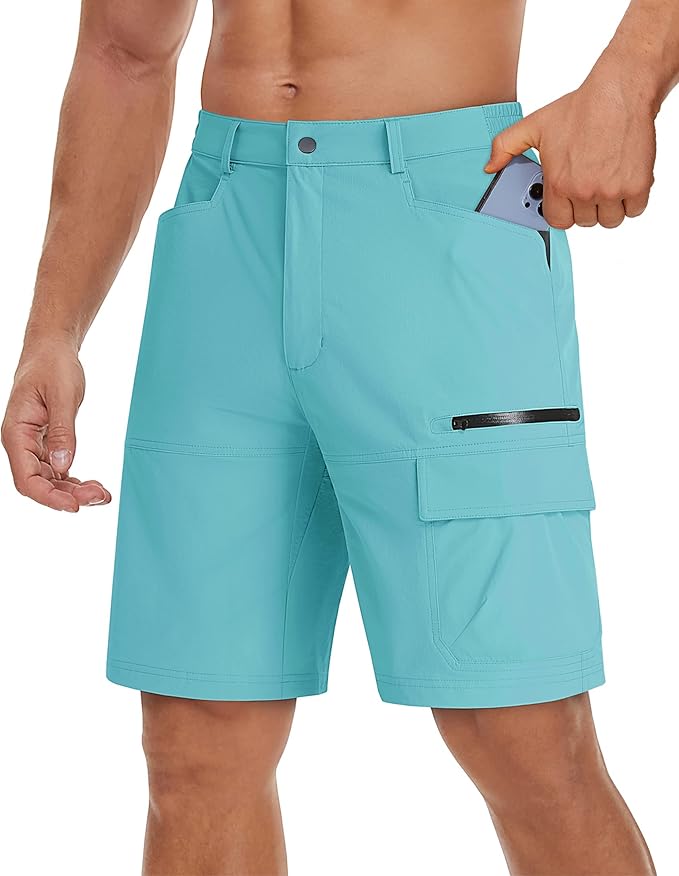 TACVASEN Men's Summer Outdoor Shorts Quick Dry Cargo Casual Work Hiking Shorts (NO Belt)