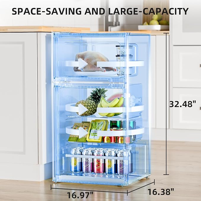 Antarctic Star Mini Fridge with Freezer, Double Door Compact Refrigerator, Adjustable Thermostat, Small Fridge for Bedroom Office Dorm Apartment, 2.45 Cu.Ft Silver