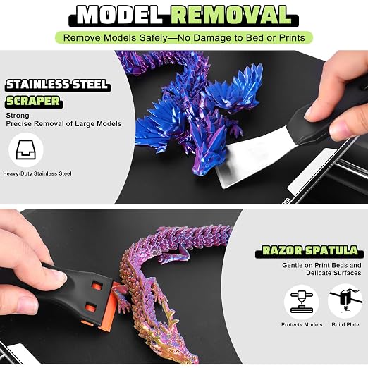 3D Printer Tools Kit, Removal Scrapers, Finishing Tools, 5 Types of Files