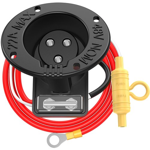 Golf Cart 48V Charger Receptacle with Fuse and Cord for Club Car DS 1995-UP, Club Car DS Charging Port for 1995-UP Golf Cart, OEM# 101802101, 1018021-01,101846801,1018468-01