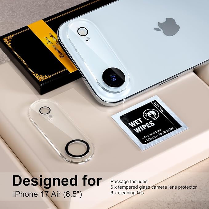 for 6 Pack iPhone Air Camera Lens Airtector 9H Tempered Glass Camera Screen