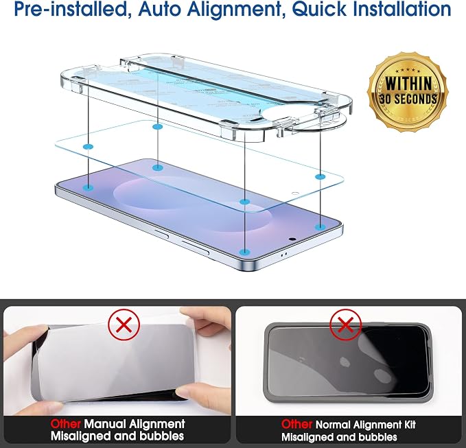 amFilm Auto-Alignment OneTouch for Samsung Galaxy S25 Edge 6.7" Screen