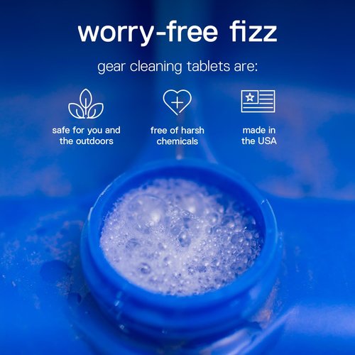 Gear Cleaning Tablets by Bottle Bright - EPA Safer Choice Certified - Hydration Reservoir, Large Container & Water Storage System Cleaner - 6 Tab Pack