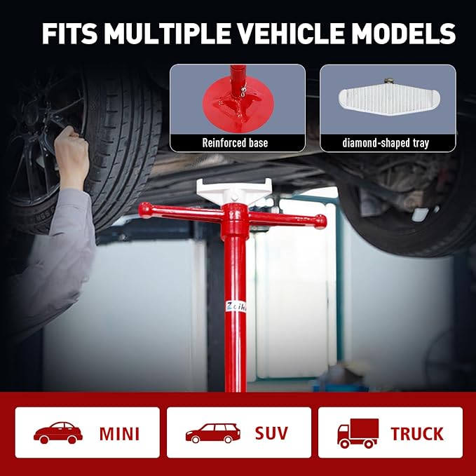 Underhoist Support Stand,¾ Ton Capacity 1650LBS Jack Stand, Bearing Mounted Spin Handle,Large Base, Self-Locking Threaded Screw,Height Adjustment Under Load,Supports Vehicle Components Support