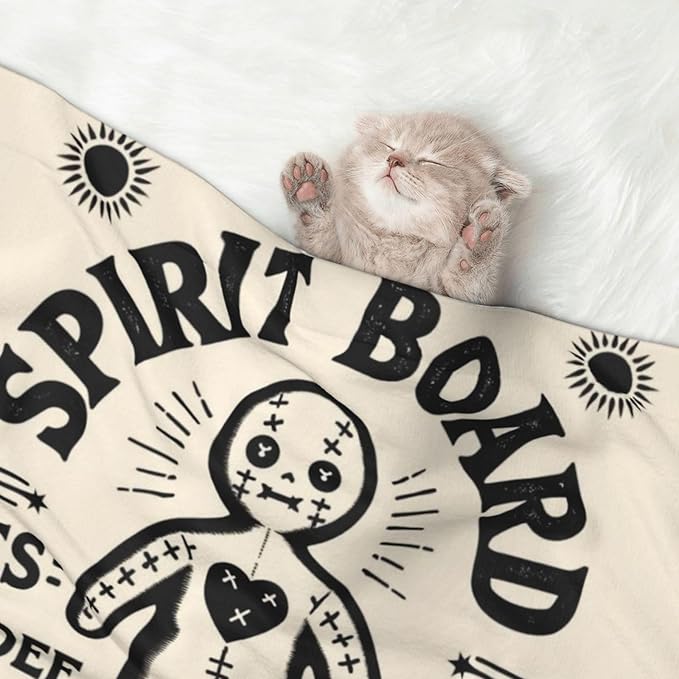 Pet Blanket for Travel and Home, Spirit Board with A Voodoo Doll Occultism Set, Reversible Plush Dot Design with Soft Grip Texture on One Side Perfect for Car Seats Moving Vehicles