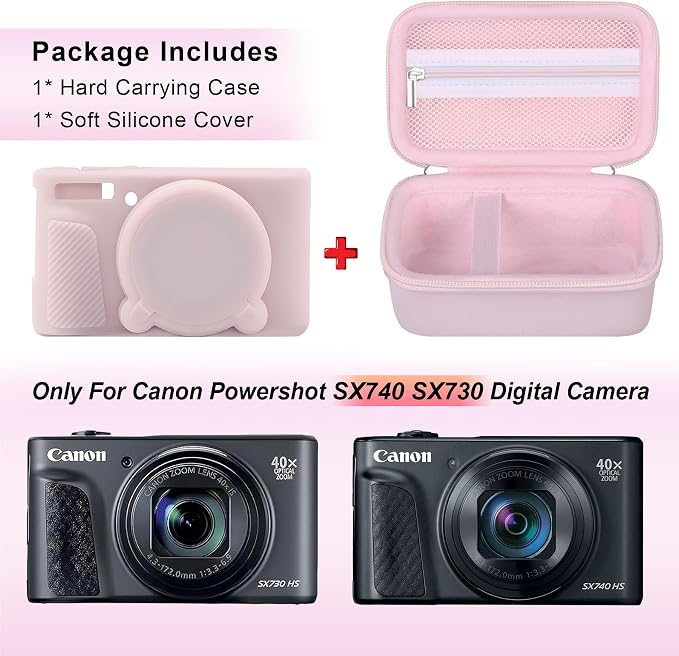 Canboc Case for Canon PowerShot SX740 SX730 HS Digital Camera, Hard Carrying